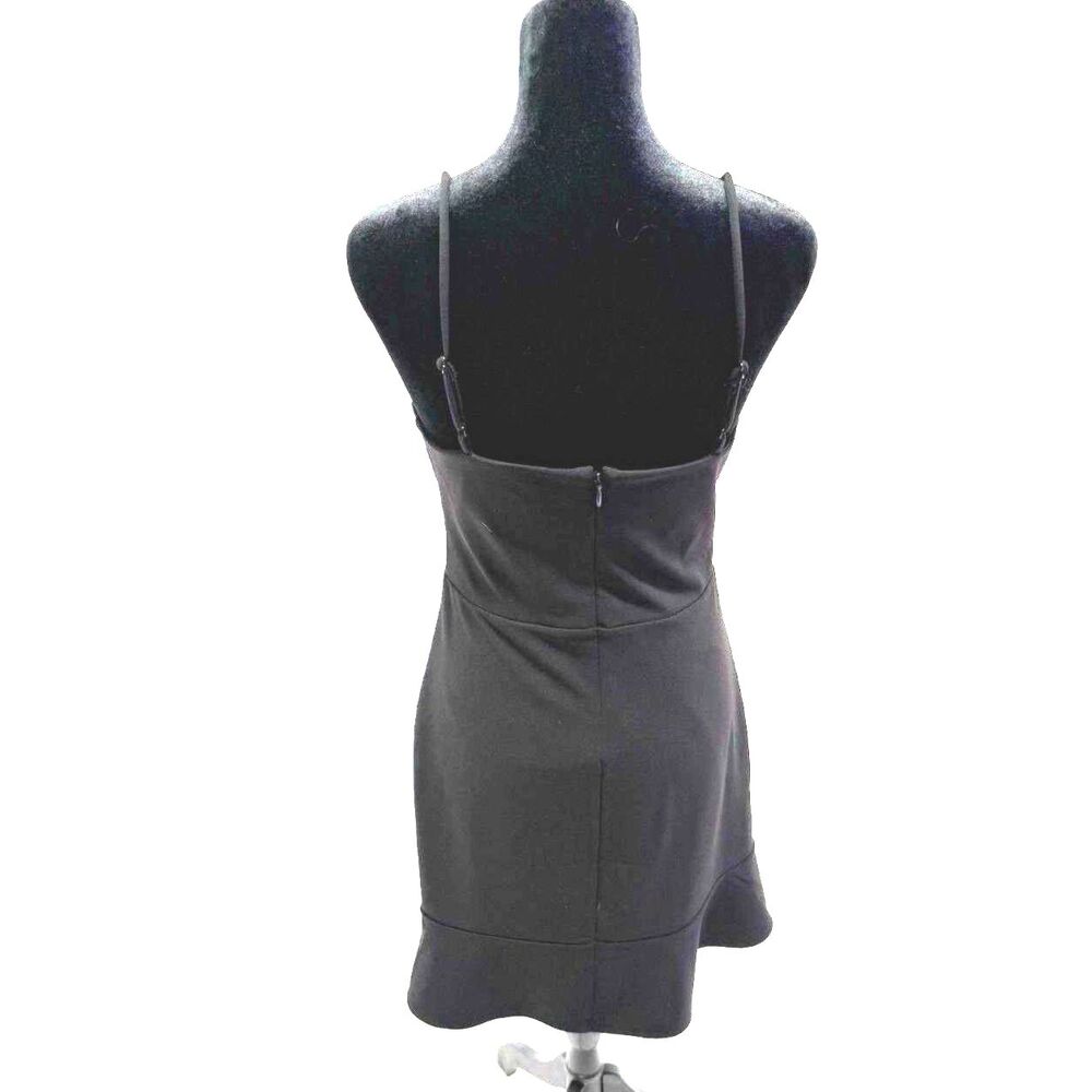 Express black strappy mini dress with bottom hem ruffle detail - Picture 5 of 7